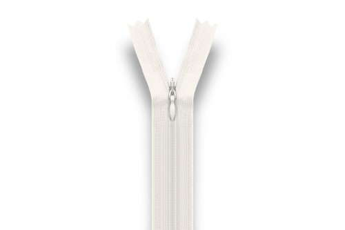 Zamek kryty - 40cm - biały złamany - off white (102)