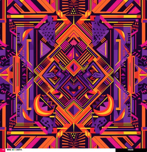 Panel welurowy - poduszka 48x48 - motyw etno 05