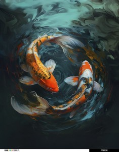 Panel wodoodporny 40x50 - ryby koi 01