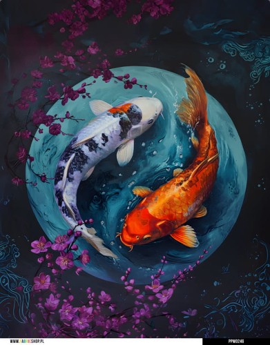 Panel wodoodporny 40x50 - ryby koi 03