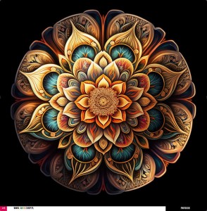 Panel wodoodporny 52x52 - Złota mandala