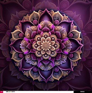 Panel wodoodporny 52x52 - Fioletowa mandala