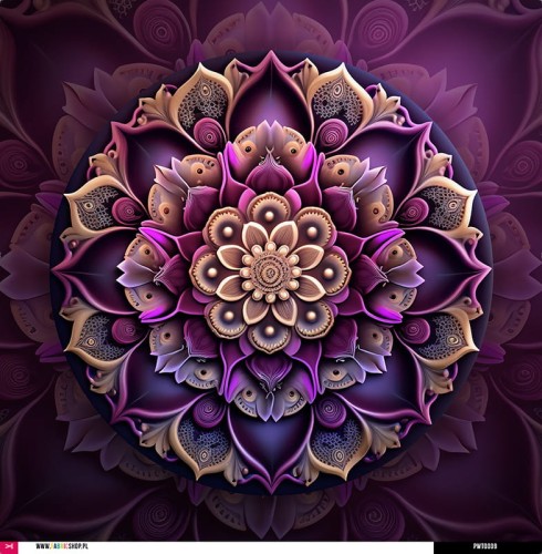 Panel wodoodporny 52x52 - Fioletowa mandala