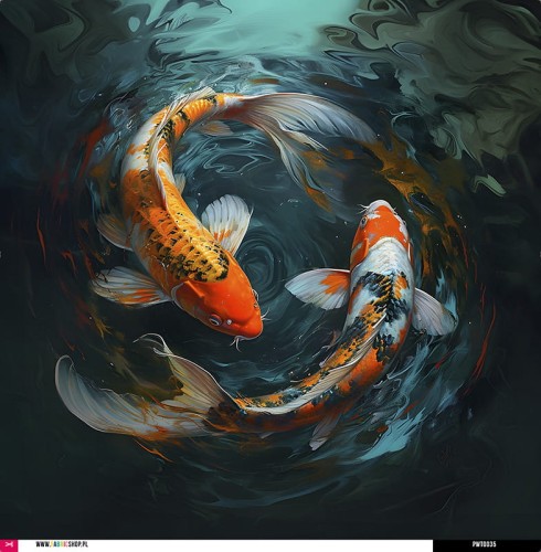 Panel wodoodporny 52x52 - ryby koi 01