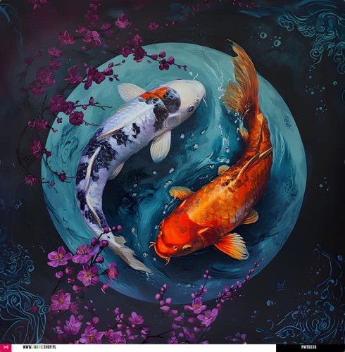 Panel wodoodporny 52x52 - ryby koi 03