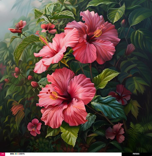 Panel wodoodporny 52x52 - hibiskusy 02