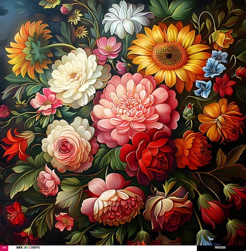 Panel wodoodporny 52x52 - kolorowy bukiet