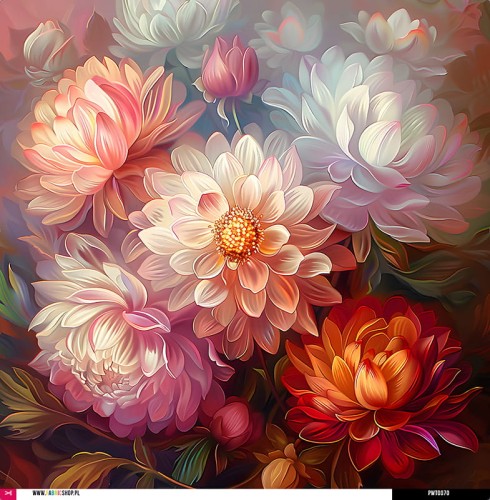 Panel wodoodporny 52x52 - bukiet dalii