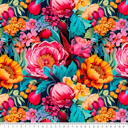 Dzianina jersey - kolorowy ogród