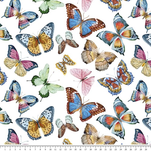 Dresówka - kolorowe motyle - podgląd