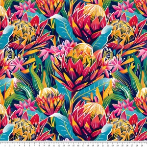 Tkanina wodoodporna - kolorowa protea