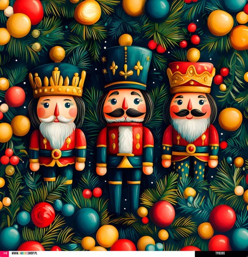 Panel welurowy - poduszka 48x48 - dziadki do orzechów