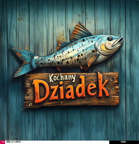 Panel welurowy - poduszka 48x48 - Kochany Dziadek - ryba 01