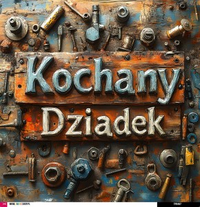 Panel welurowy - poduszka 48x48 - Kochany Dziadek - narzędzia