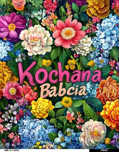 Panel wodoodporny 40x50 - Kochana Babcia - kwiaty 02