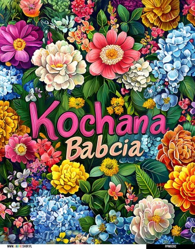 Panel wodoodporny 40x50 - Kochana Babcia - kwiaty 02