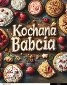 Panel wodoodporny 40x50 - Kochana Babcia - ciastka 01