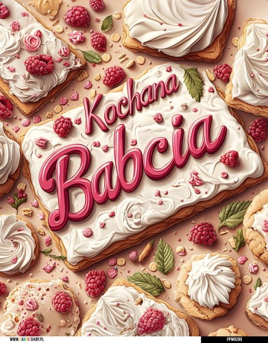 Panel wodoodporny 40x50 - Kochana Babcia - ciastka 02