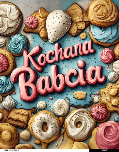 Panel wodoodporny 40x50 - Kochana Babcia - ciastka 03