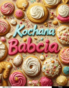 Panel wodoodporny 40x50 - Kochana Babcia - ciastka 04
