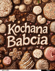 Panel wodoodporny 40x50 - Kochana Babcia - ciastka 05
