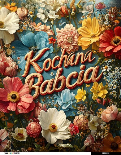 Panel wodoodporny 40x50 - Kochana Babcia - kwiaty 05