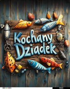 Panel wodoodporny 40x50 - Kochany Dziadek - ryba 02