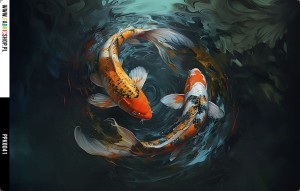 Panel wodoodporny 30x20 - PPK0041 - ryby koi 01