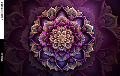 Panel wodoodporny 30x20 - PPK0046 - fioletowa mandala