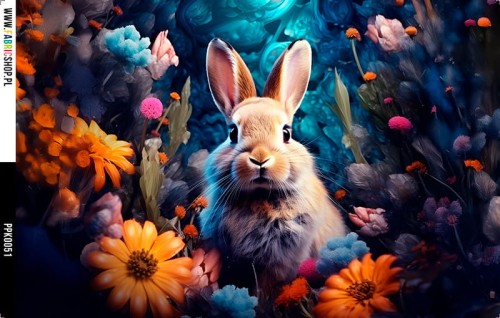 Panel wodoodporny 30x20 - PPK0051 - królik na niebieskim tle