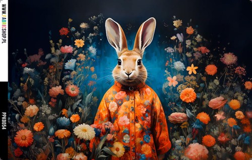 Panel wodoodporny 30x20 - PPK0054 - Pan Zając w kwiatach