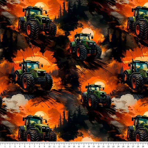 Tkanina wodoodporna - traktory ciemne