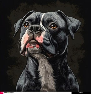 Panel welurowy - poduszka 48x48 - american bulldog