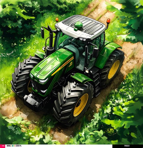 Panel welurowy - poduszka 48x48 - traktor