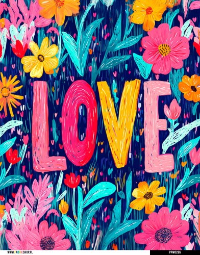 Panel wodoodporny 40x50 - kolorowe LOVE