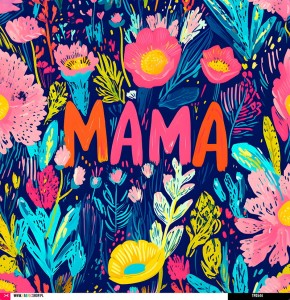 Panel welurowy - poduszka 48x48 - kolorowa "mama" 