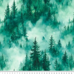 Dzianina jersey - mglisty las