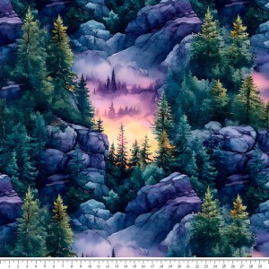 Dzianina jersey - skalny las