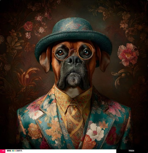 Panel welurowy - poduszka 48x48 - bokser w garniturze - podgląd