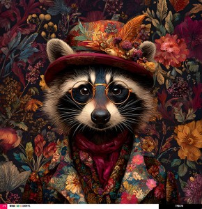 Panel welurowy - poduszka 48x48 - szop w garniturze