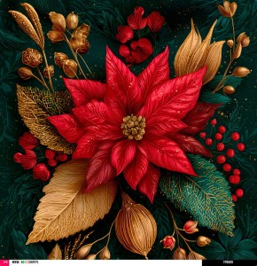 Panel welurowy - poduszka 48x48 -  gwiazda betlejemska