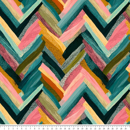 Tkanina wodoodporna - Kompozycja letnich barw - jodełka