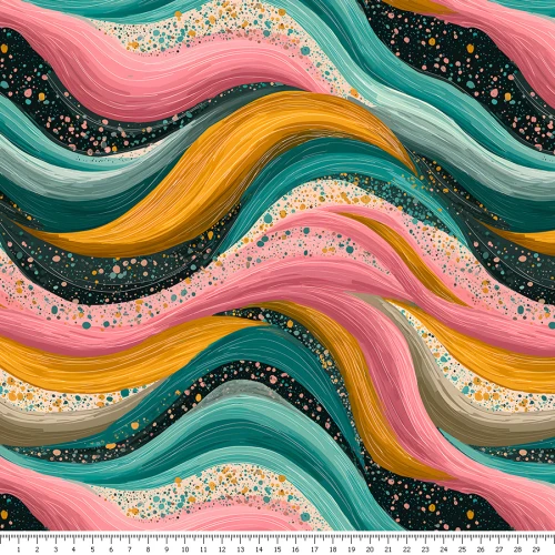 Dzianina jersey - Kompozycja letnich barw - fale