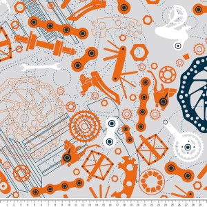 Tkanina wodoodporna - pomarańczowe części rowerowe